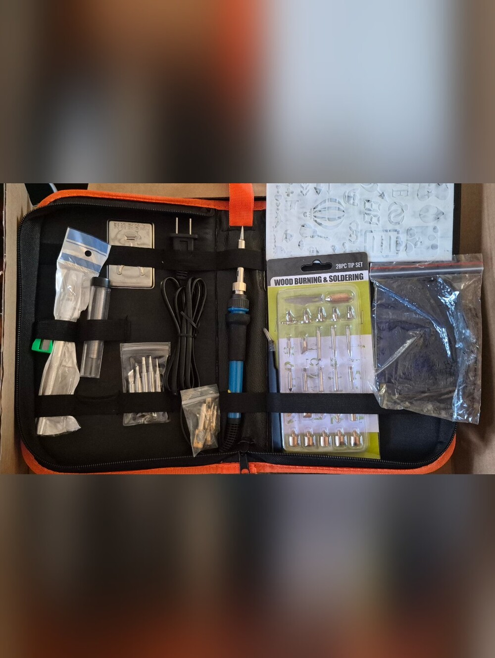 Wood Burning & Soldering Kit with Blue Handpiece